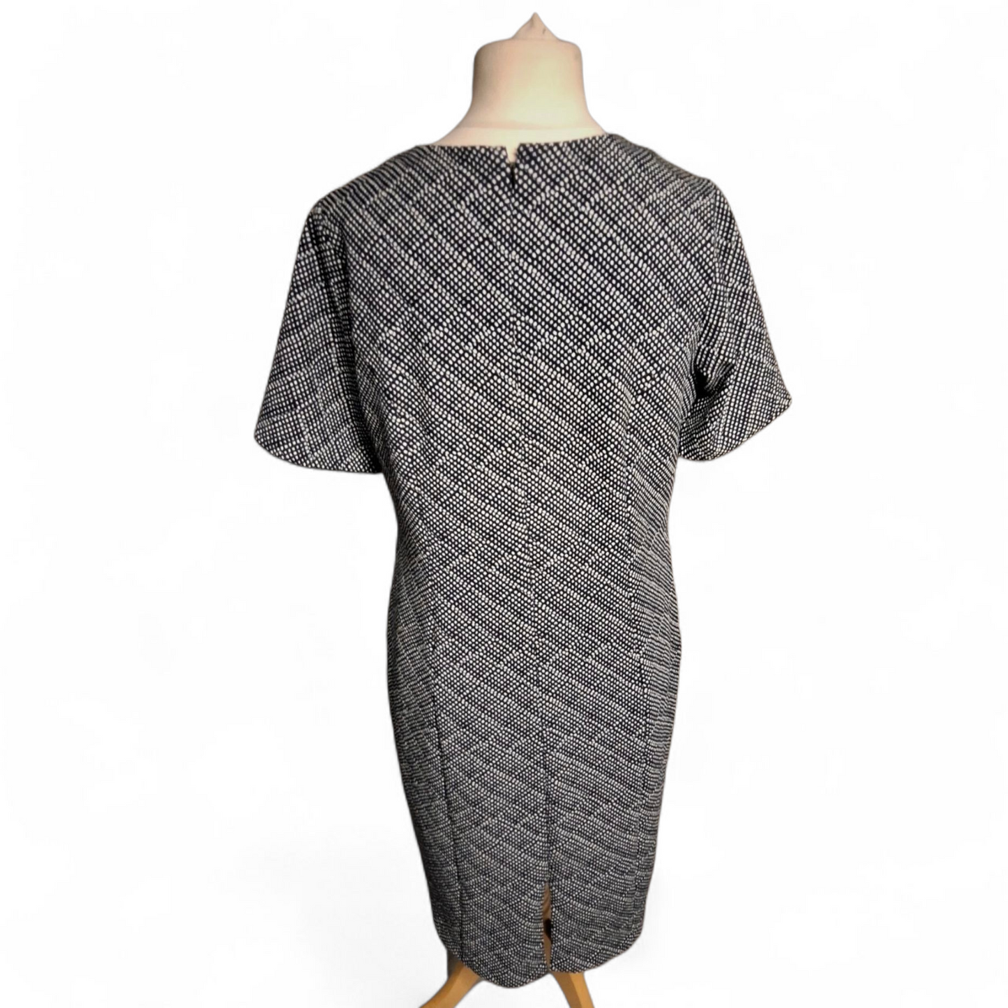 Van Heusen Navy & White Polka Dot Dress – Size 14 – Classic A-Line