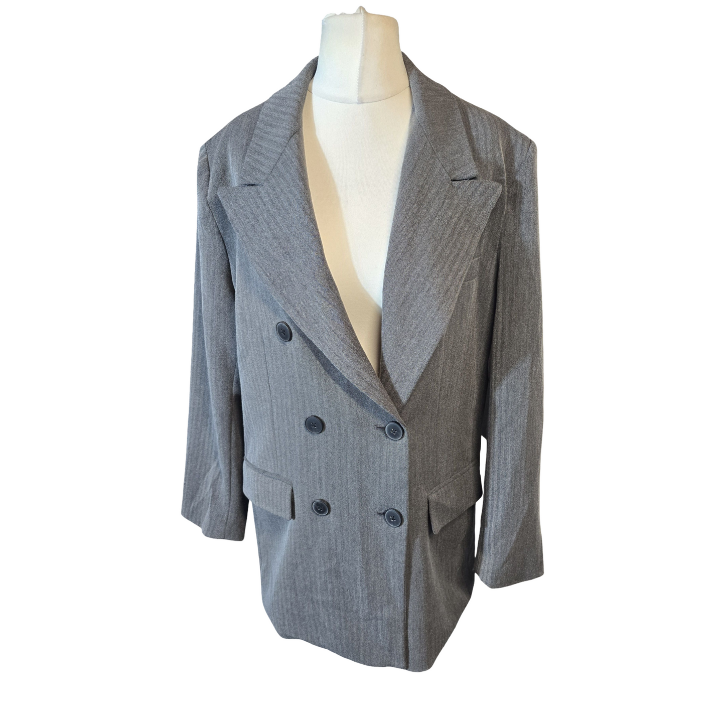 Pull & Bear Grey Oversized Blazer – Size M (UK size 10/12)