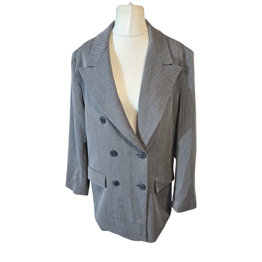 Pull & Bear Grey Oversized Blazer – Size M (UK size 10/12)
