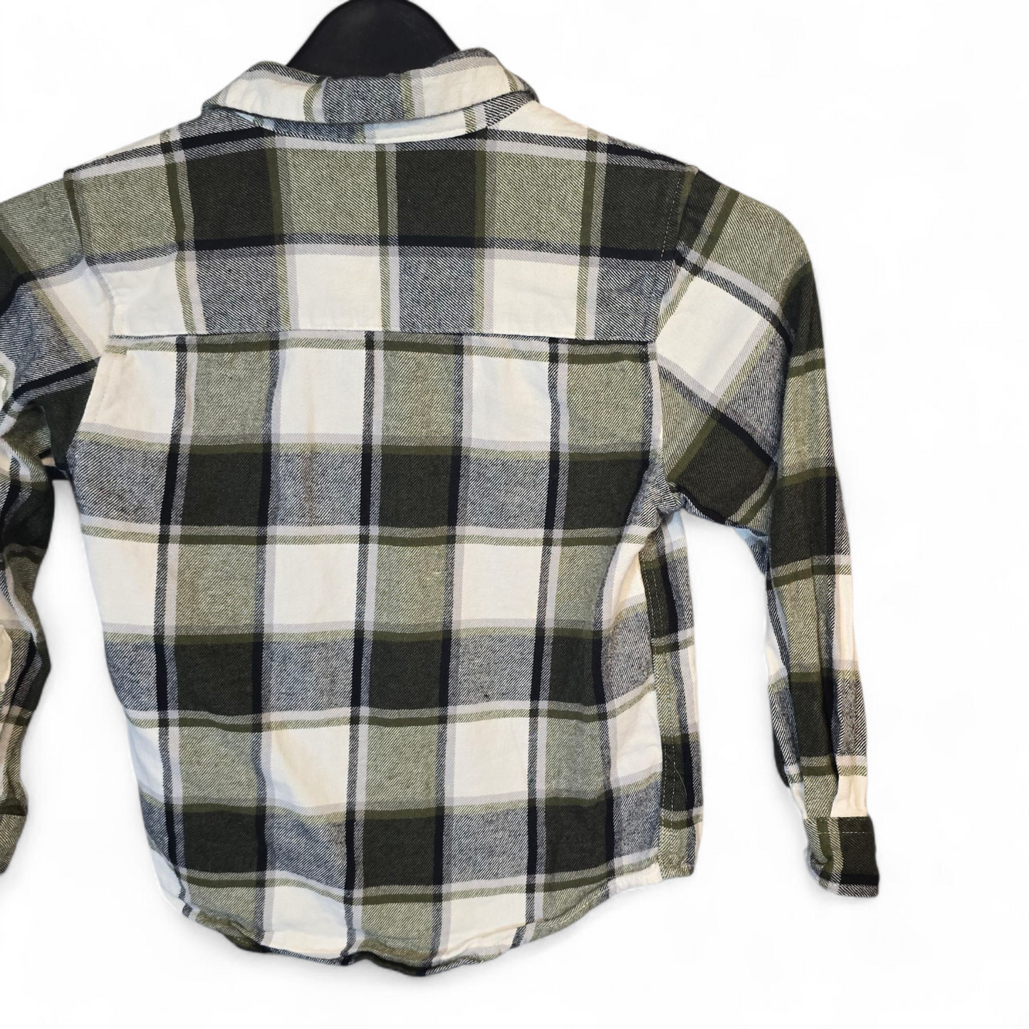 Primark Boys Green & White Checked Shirt – Age 5-6 Years – 100% Cotton