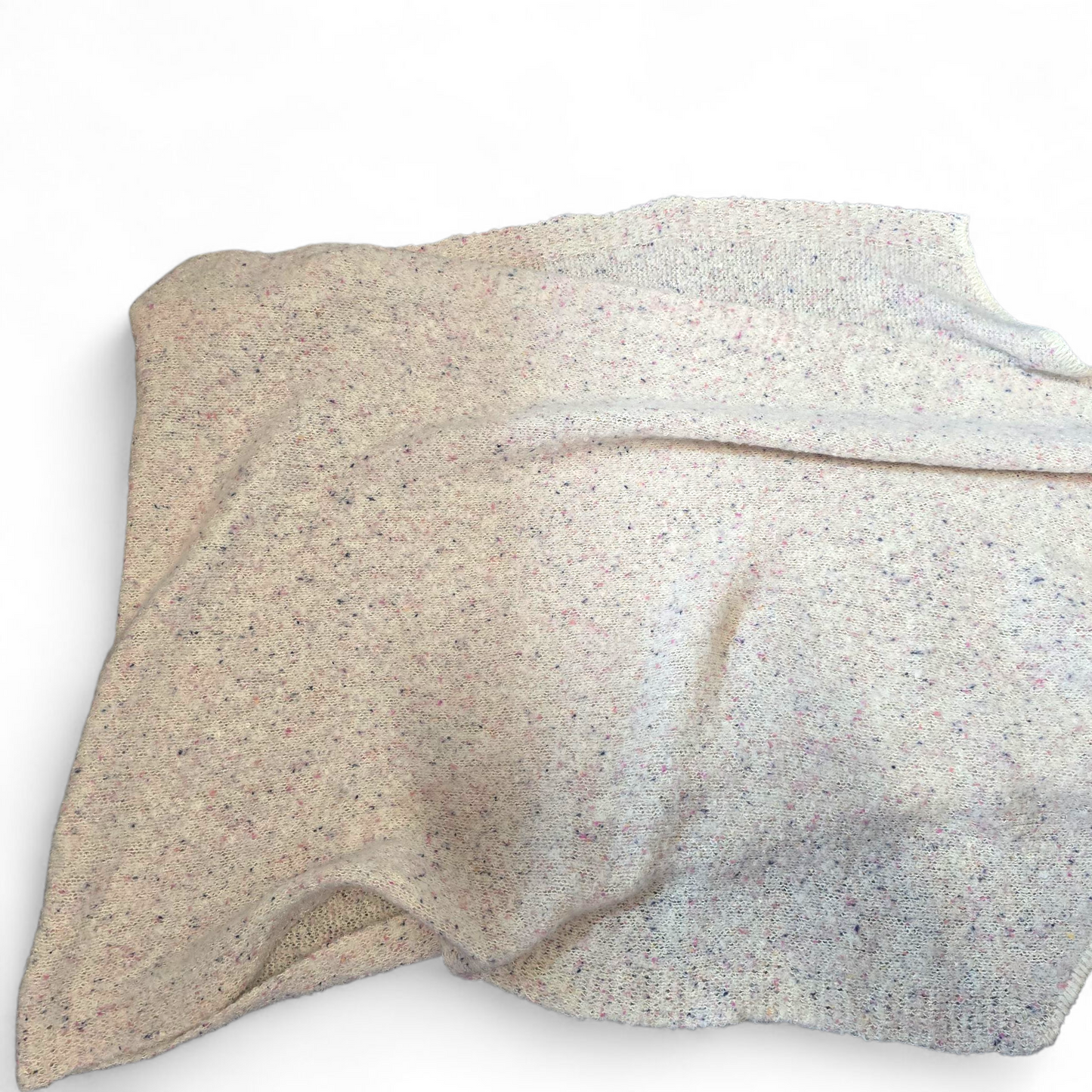 F&F Cream Knitted Shawl – Speckled Pink & Blue Design – Cosy Wrap Style