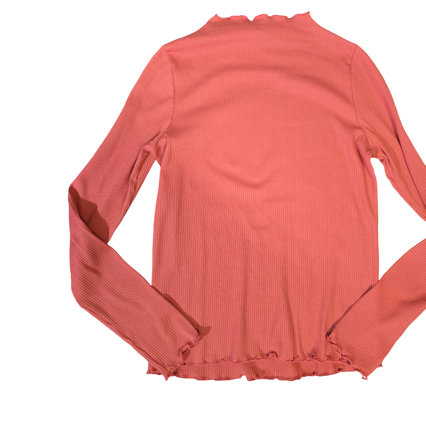 George Pink/Coral Ribbed High Neck Long Sleeve Top – Size 10