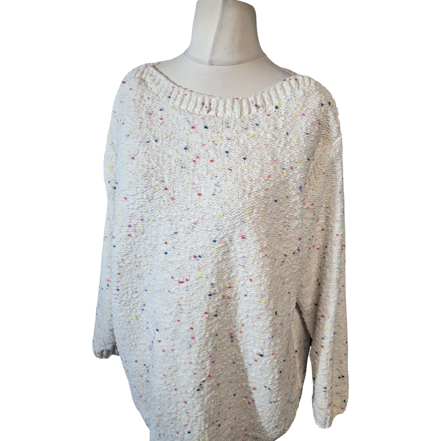 Cotton Traders Cream Speckled Knit Jumper – Size 22 – Relaxed Fit