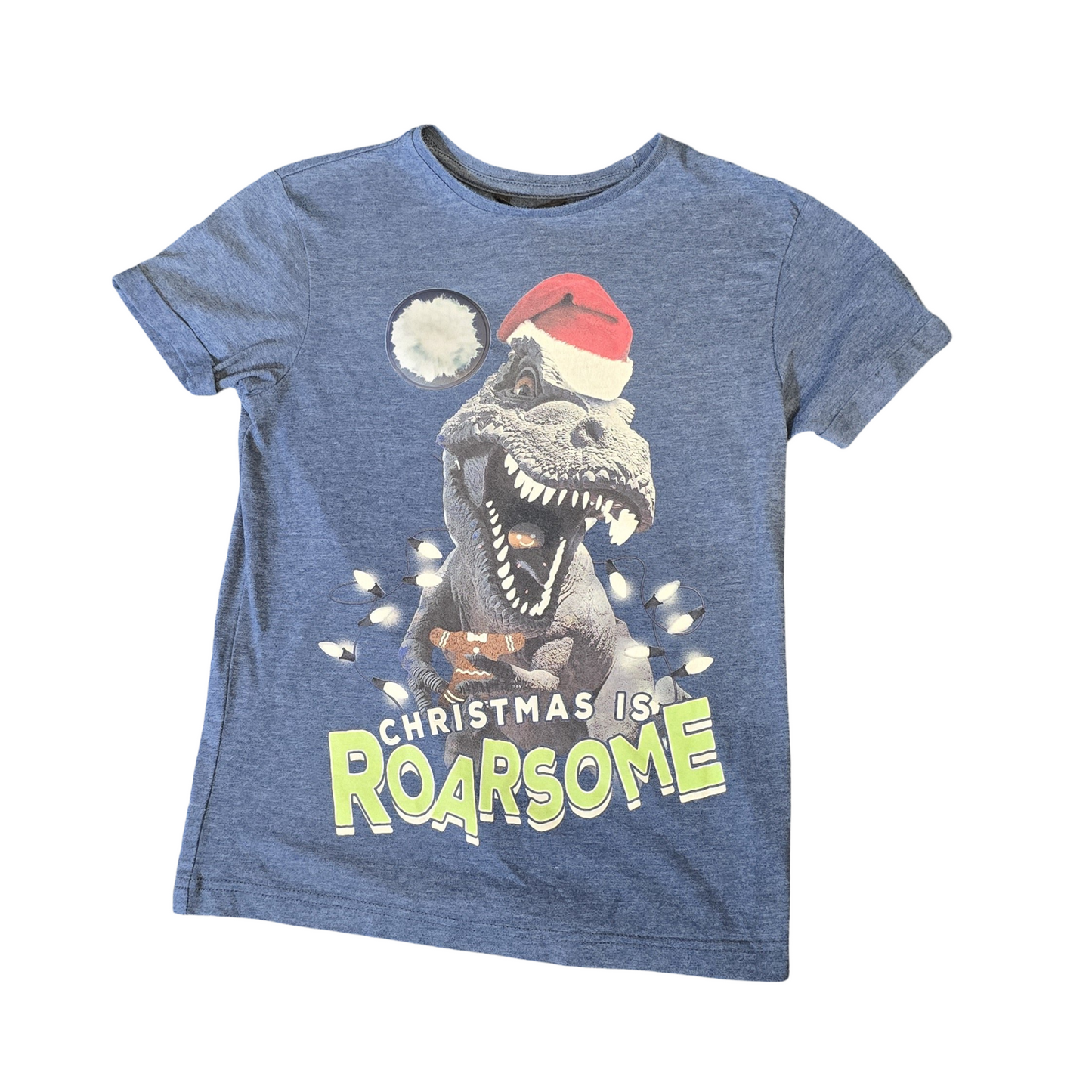George Navy “Christmas Is Roarsome” Dino T-Shirt – Boys 8–9yrs
