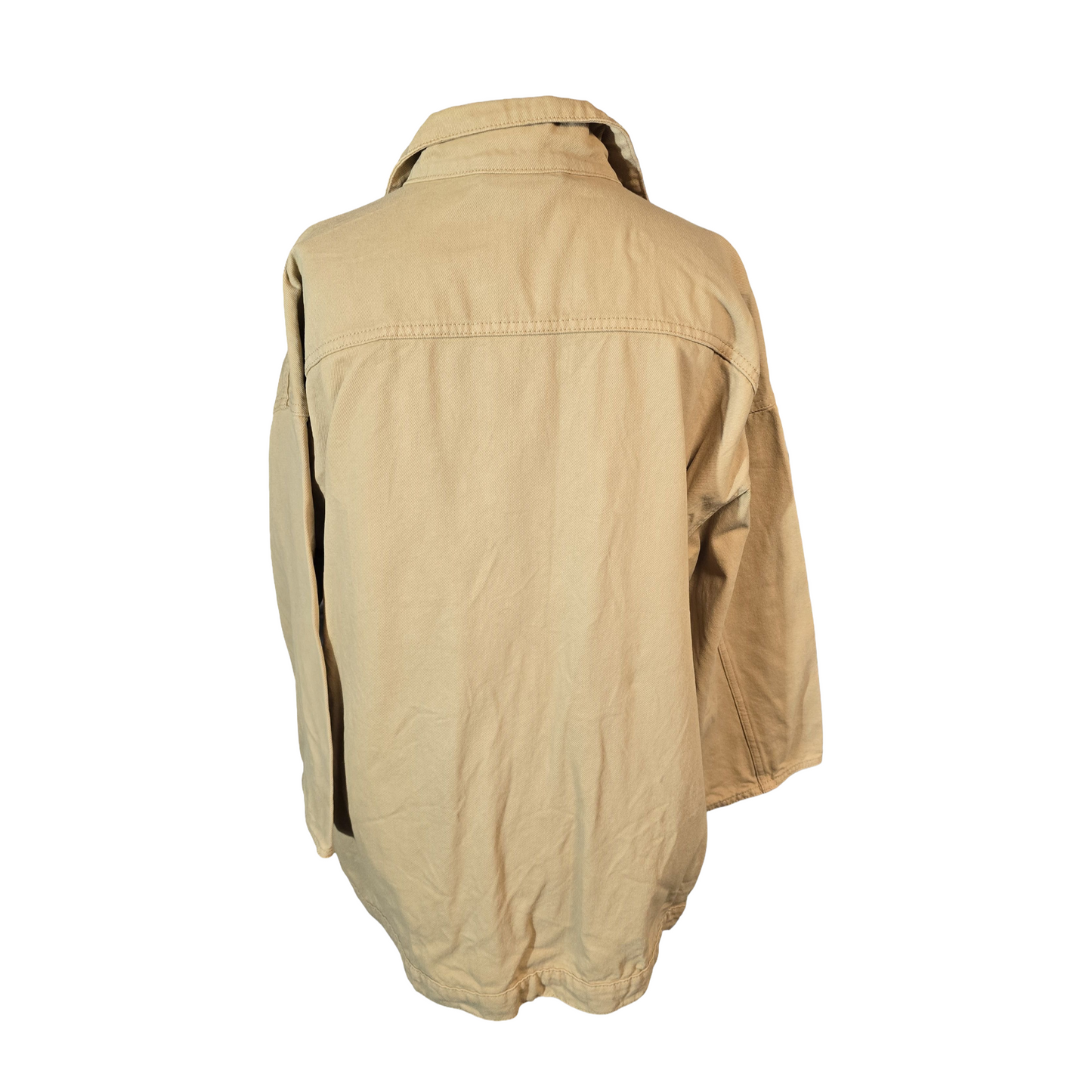 Monki Beige Oversized Cotton Jacket – Size M – Relaxed Fit