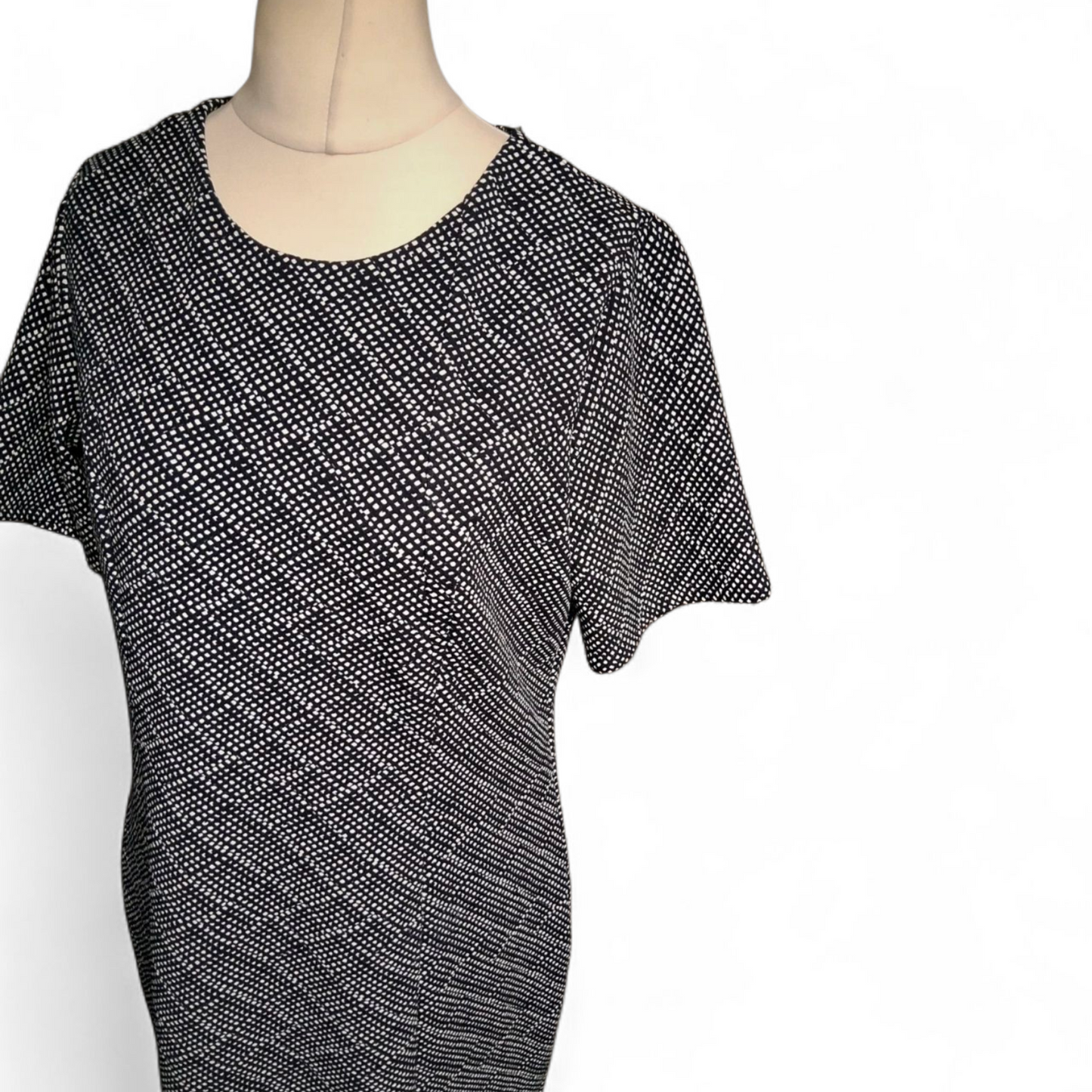 Van Heusen Navy & White Polka Dot Dress – Size 14 – Classic A-Line