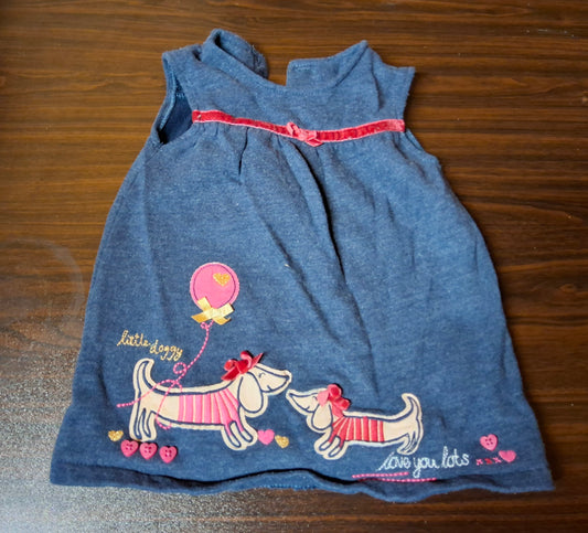 George Girls Navy Dress – 3–6 Months – Cotton Blend
