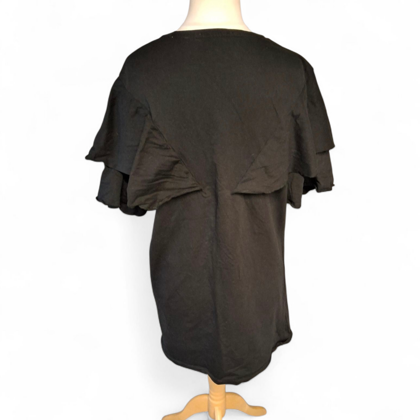 Zara Black Cotton T-Shirt Mini Dress – Euro L – UK size 12/14 Fit – 100% Cotton