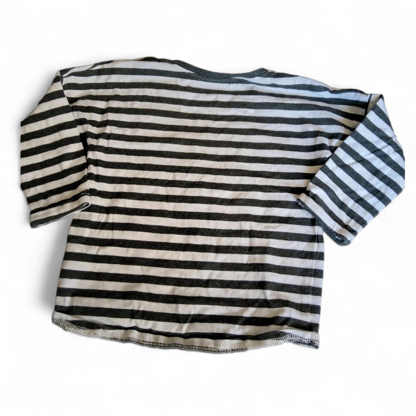 Next Black & White Striped Bear T-Shirt – Boys 6–9 Months – 100% Cotton