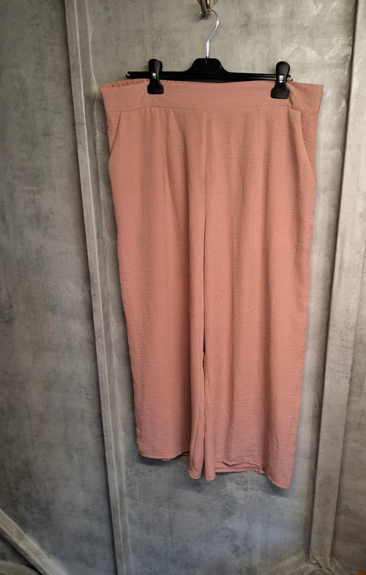 Matalan Pink Wide Leg Trousers – Size 18 – Elastic Waist & Pockets