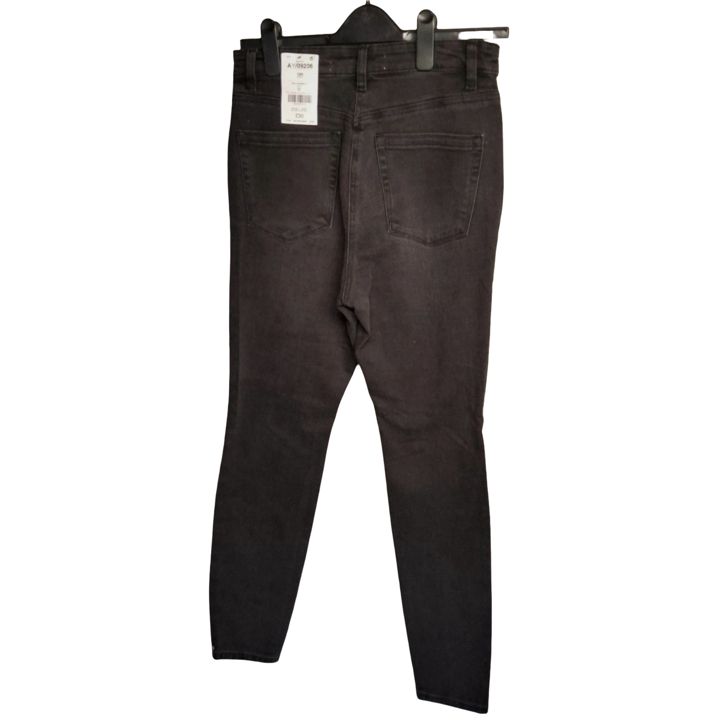 Next Black Skinny High Rise Jeans – Size 12 Regular – NWT RRP £30