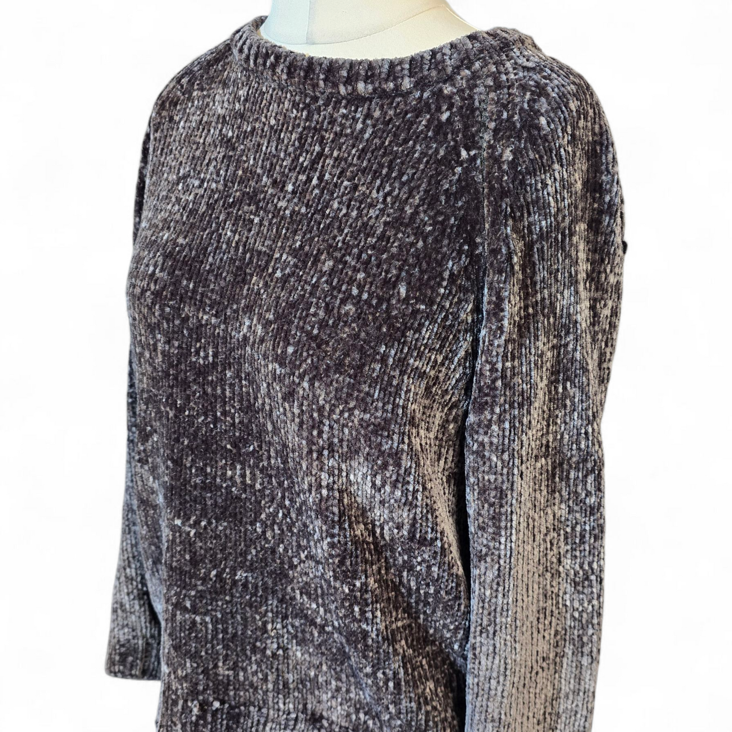 Next Dark Grey Velvet Jumper – Size Small (UK size 8/10)