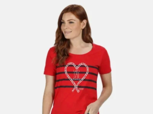 Regatta Red “Let’s Sail Away” Nautical T-Shirt – Size 18 – 100% Cotton