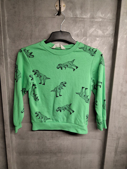 H&M boys green dinosaur jumper age 6-8years 