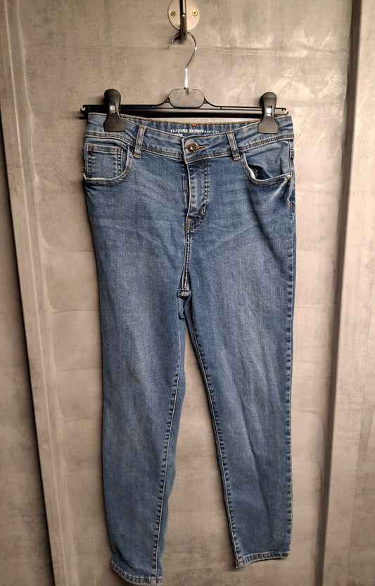 Primark Girls Blue Skinny Jeans – High Waist – Age 11–12 Years – Classic Denim