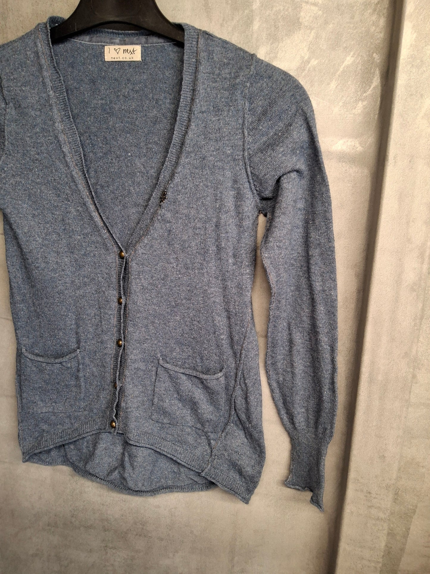 Next Girls Blue Cardigan with Pockets – Age 11 Years – Cotton Blend