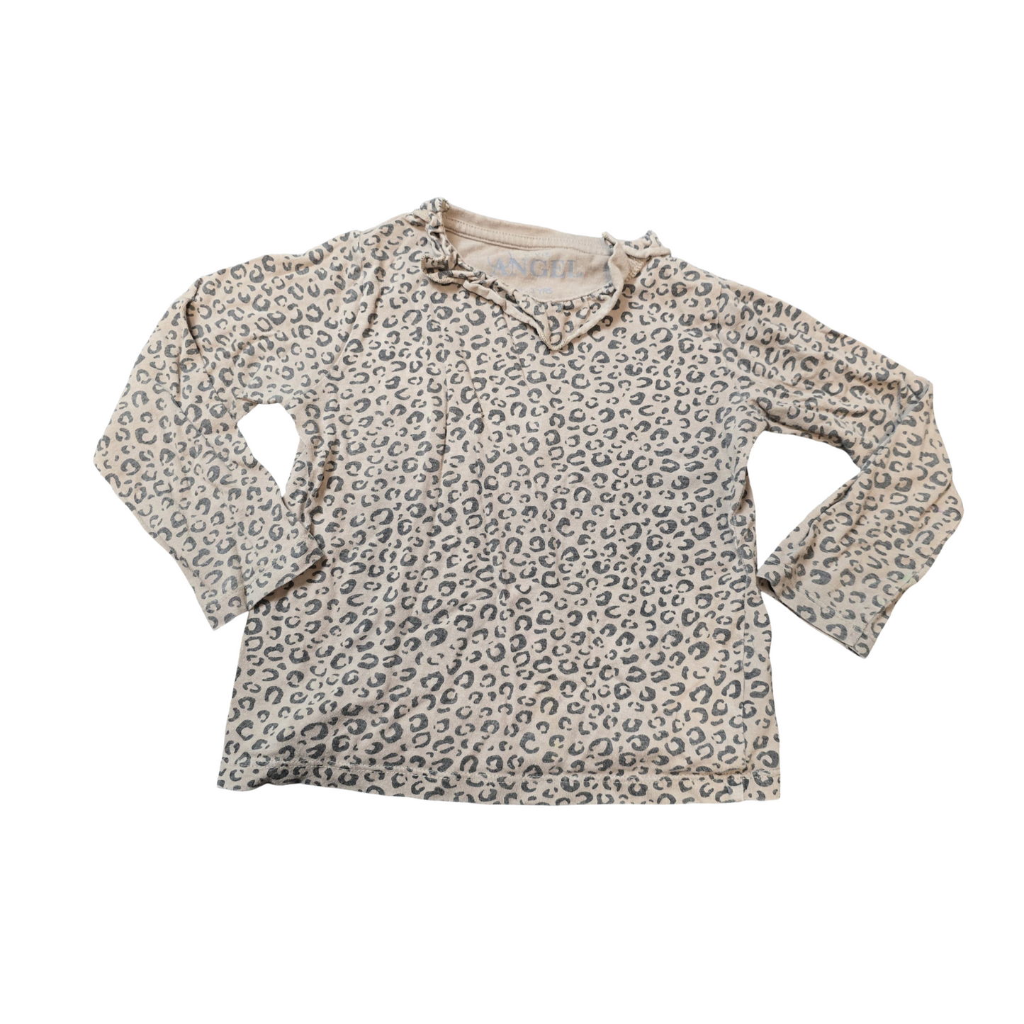 Evie Angel Leopard Print T-Shirt – Age 2–3 Years – 100% Cotton Girls