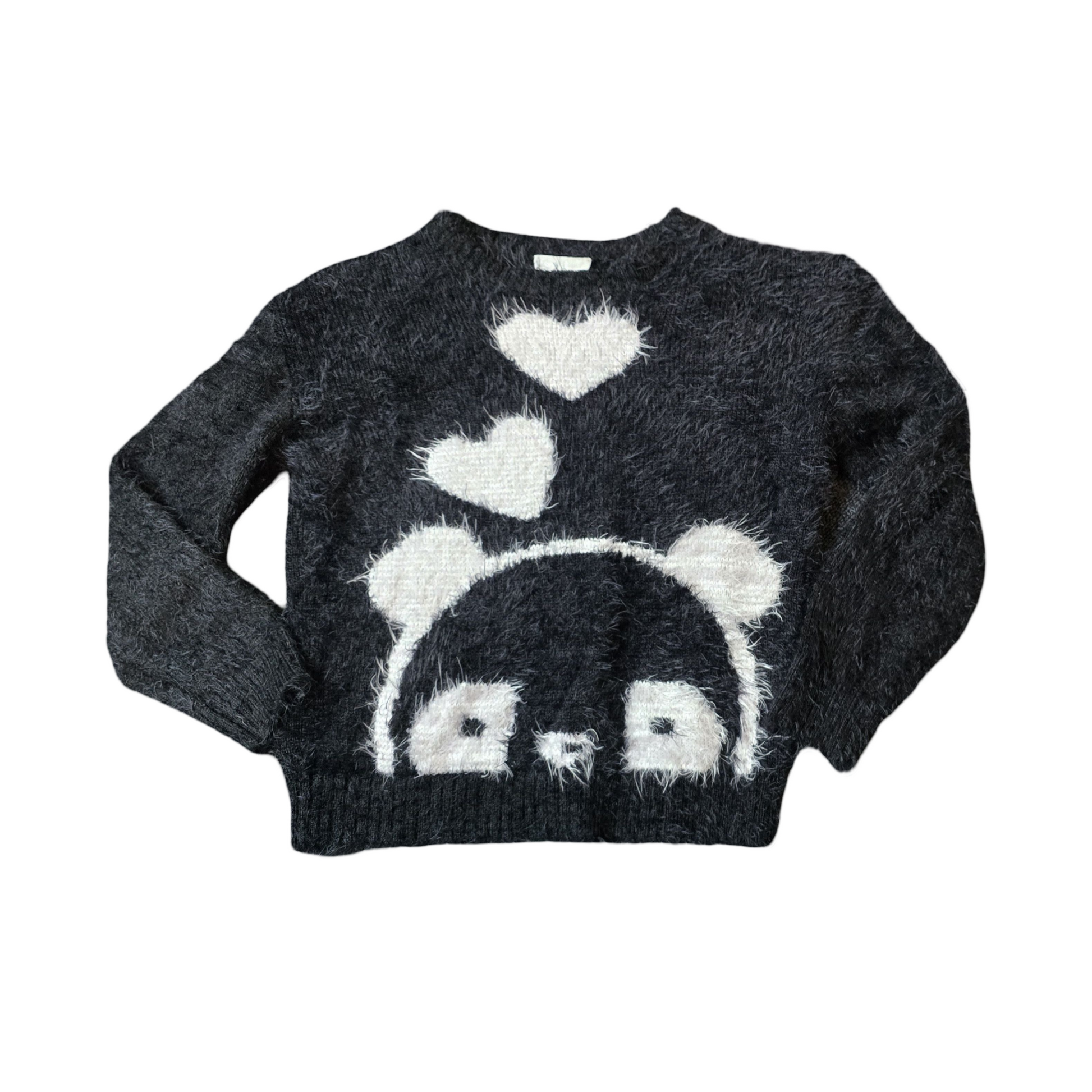 Matalan Girls Black Shaggy Jumper – Age 9 Years – Nylon & Acrylic