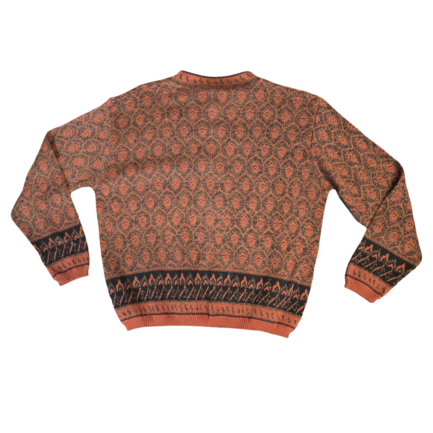 Motive Cardigan Brown & Orange Knit Vintage 1980s-90s Heritage