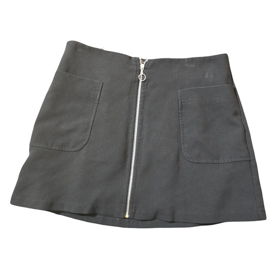 Miss Selfridge Black Mini Skirt – Size 10 – Zip Front & Pockets