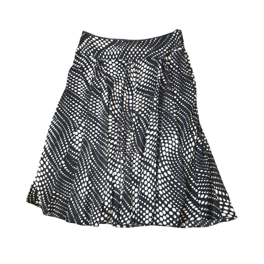 Wallis Black & White Polka Dot Flared Midi Skirt – Size 12