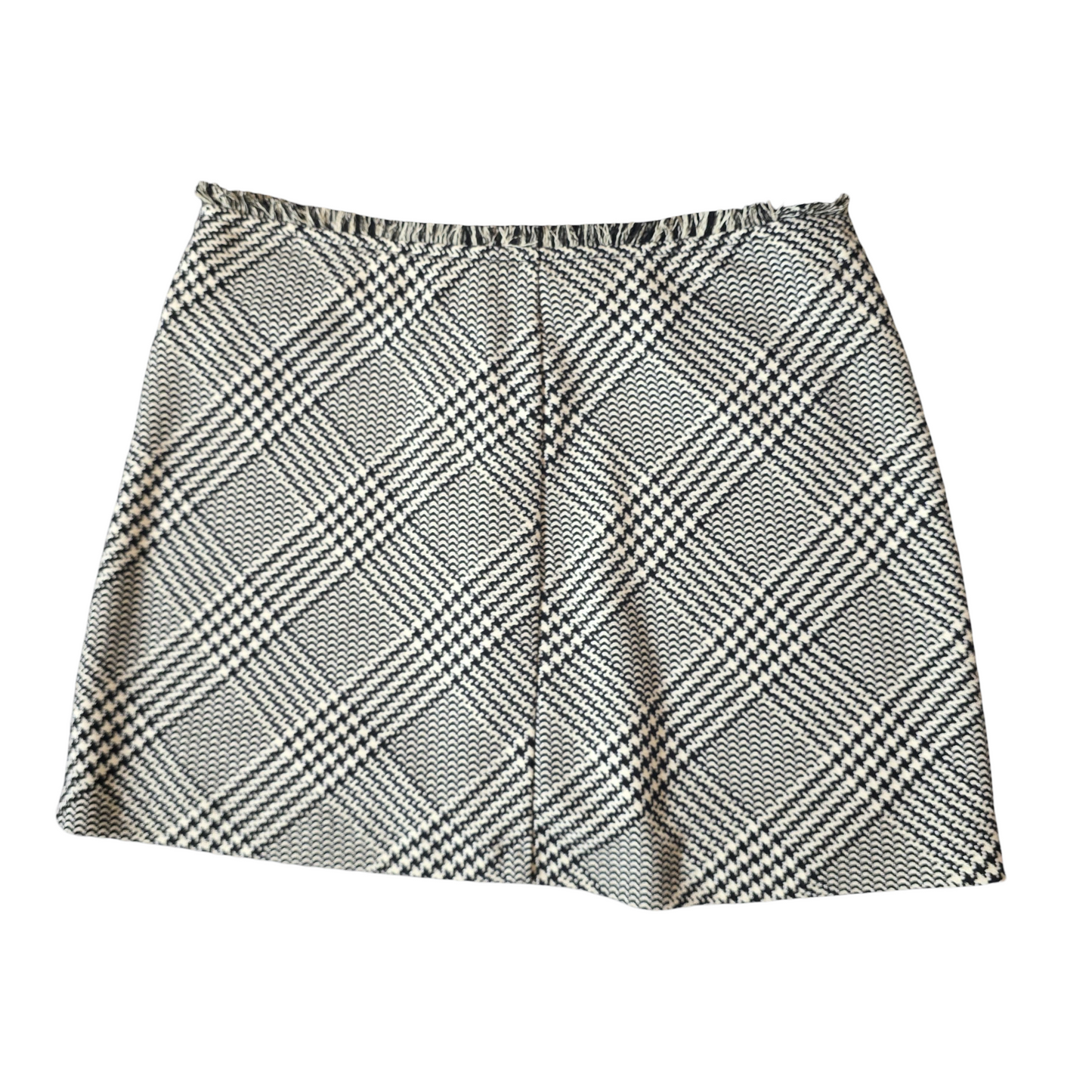 Zara Grey & Black Checked Mini Skirt – Size S (UK size 8) – Classic Smart Casual
