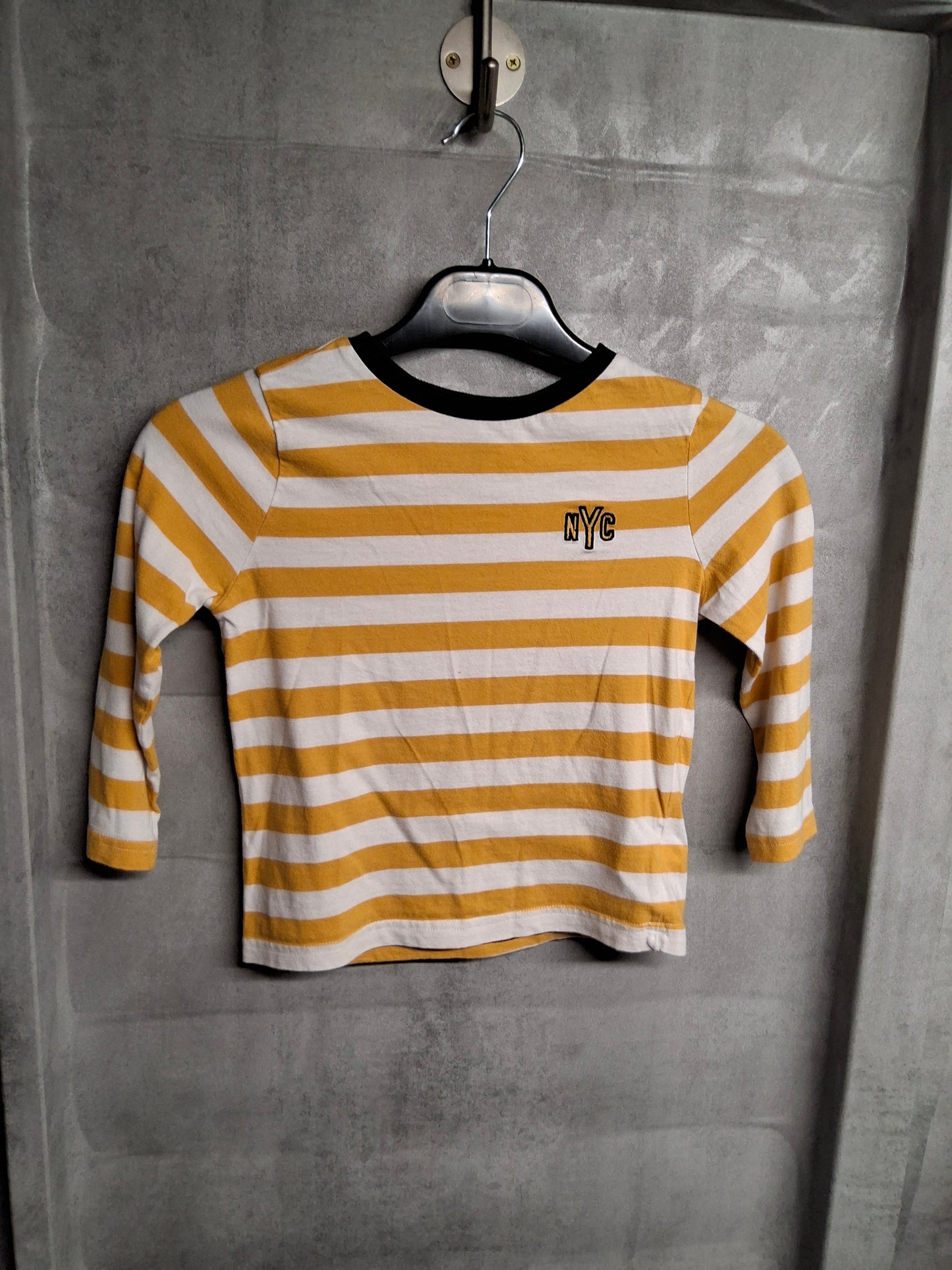 F&F boys yellow & white Long sleeved tshirt 4-5years 