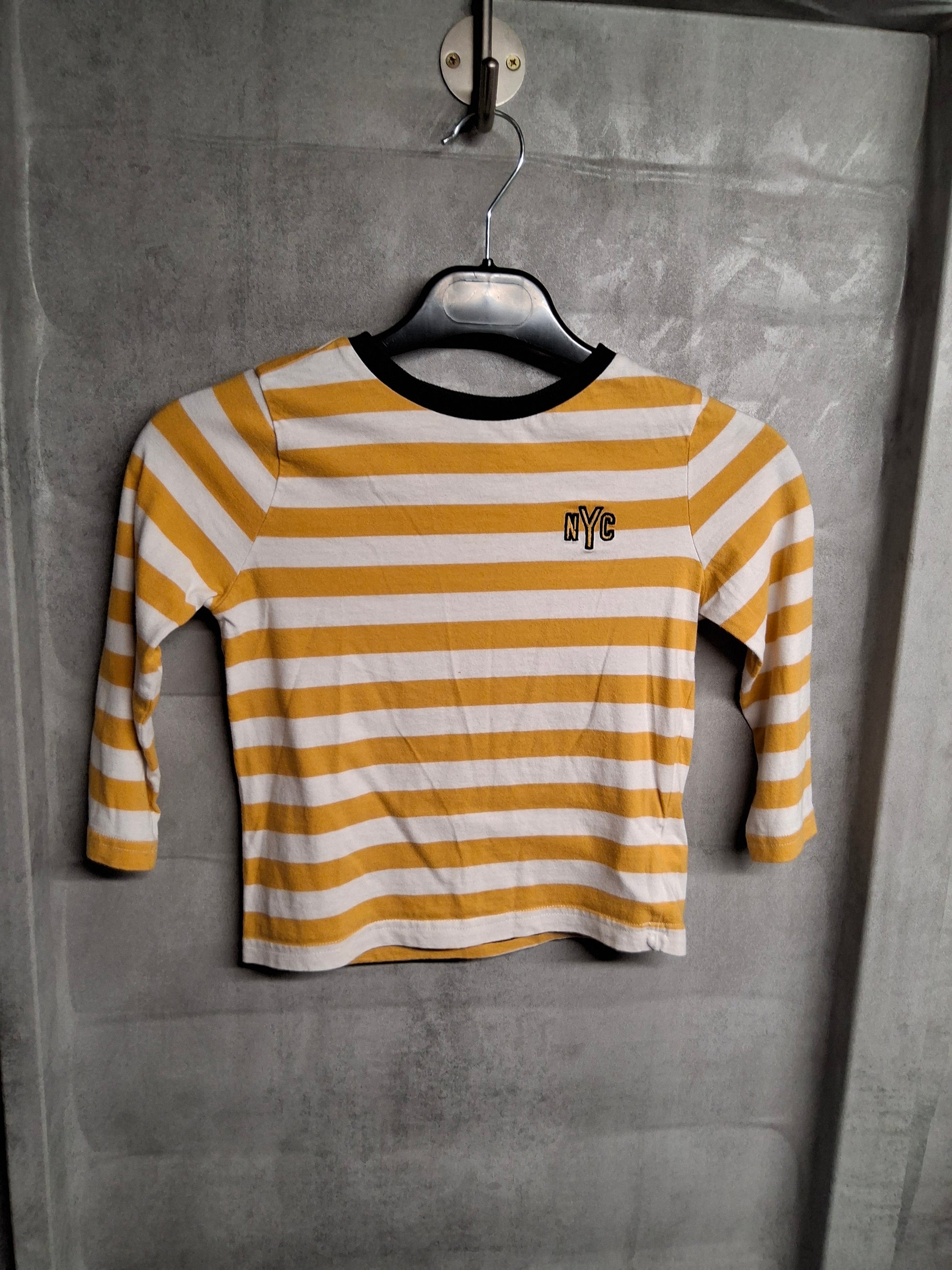 F&F boys yellow & white Long sleeved tshirt 4-5years 