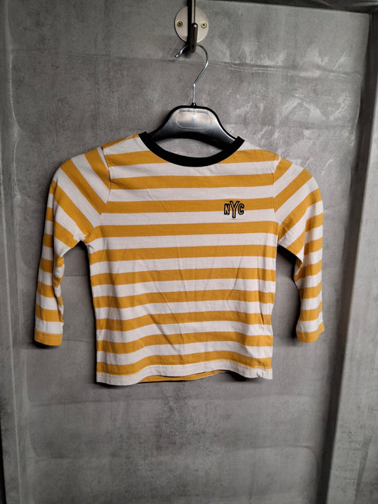 F&F boys yellow & white Long sleeved tshirt 4-5years 