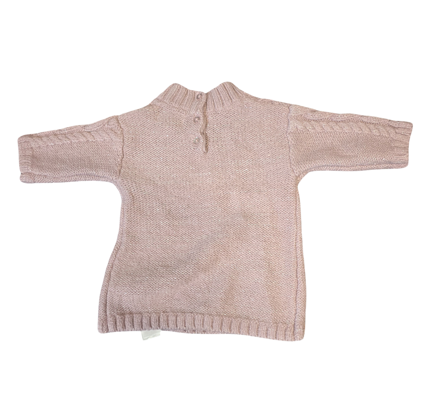 Primark Pink Glitter Jumper Dress – 0–3 Months Girls – Acrylic Blend