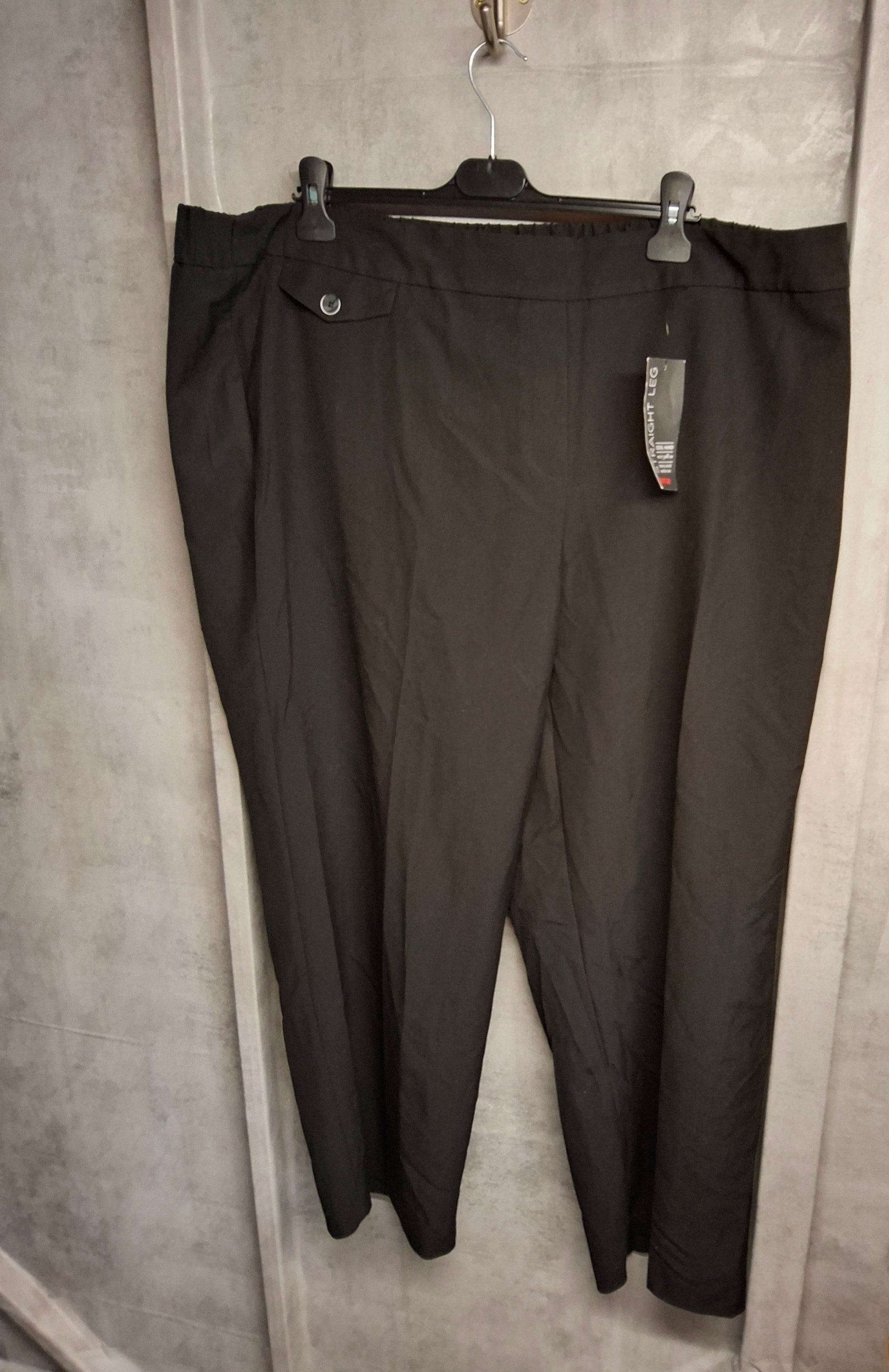 Avenue Black Straight Leg Work Trousers – Size 22 – Tummy Control – NWT – Polyester Viscose
