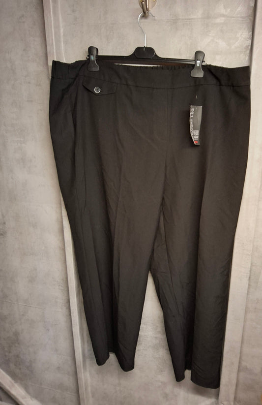 Avenue Black Straight Leg Work Trousers – Size 22 – Tummy Control – NWT – Polyester Viscose
