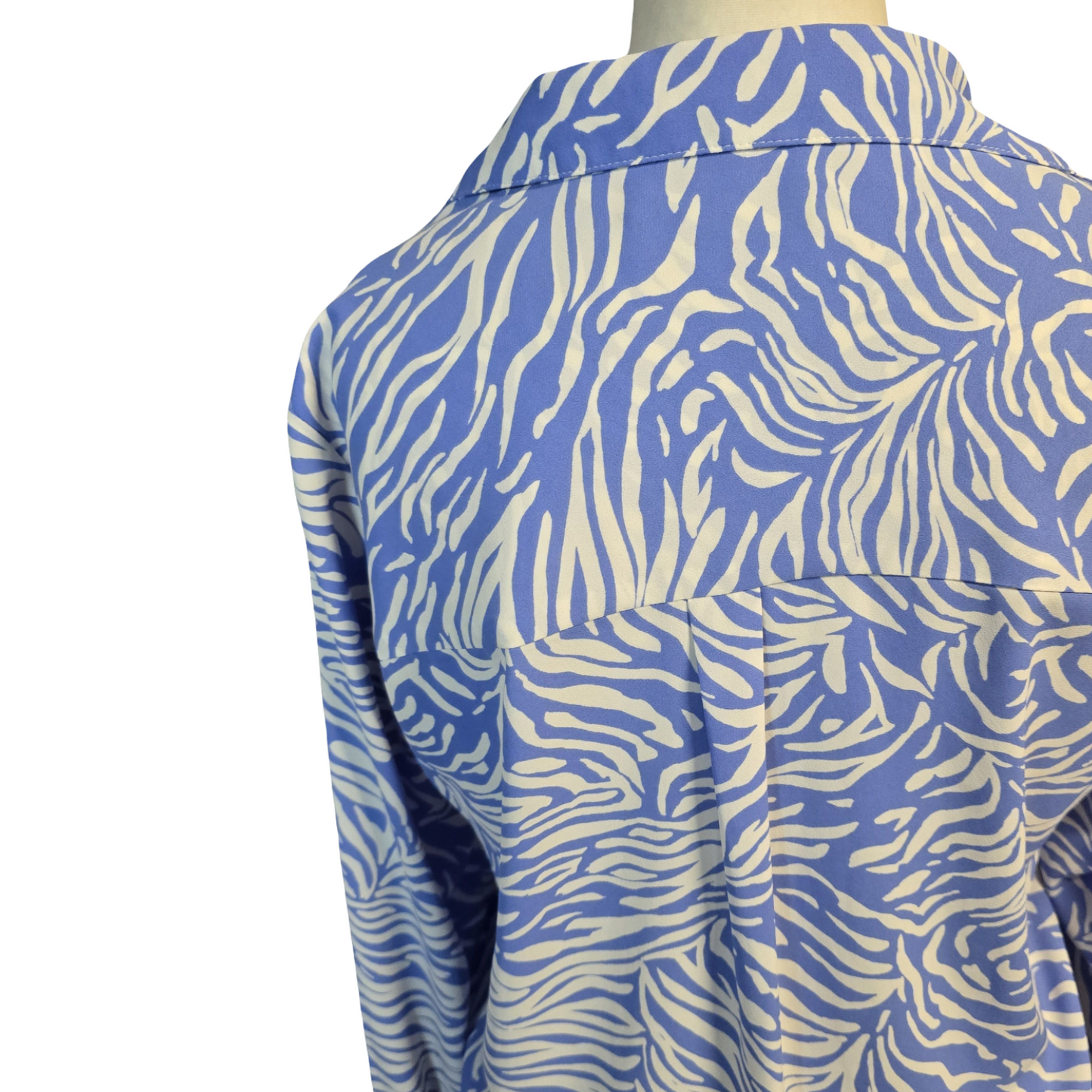 Marks & Spencer Blue & White Shirt Size 10 Relaxed Causal