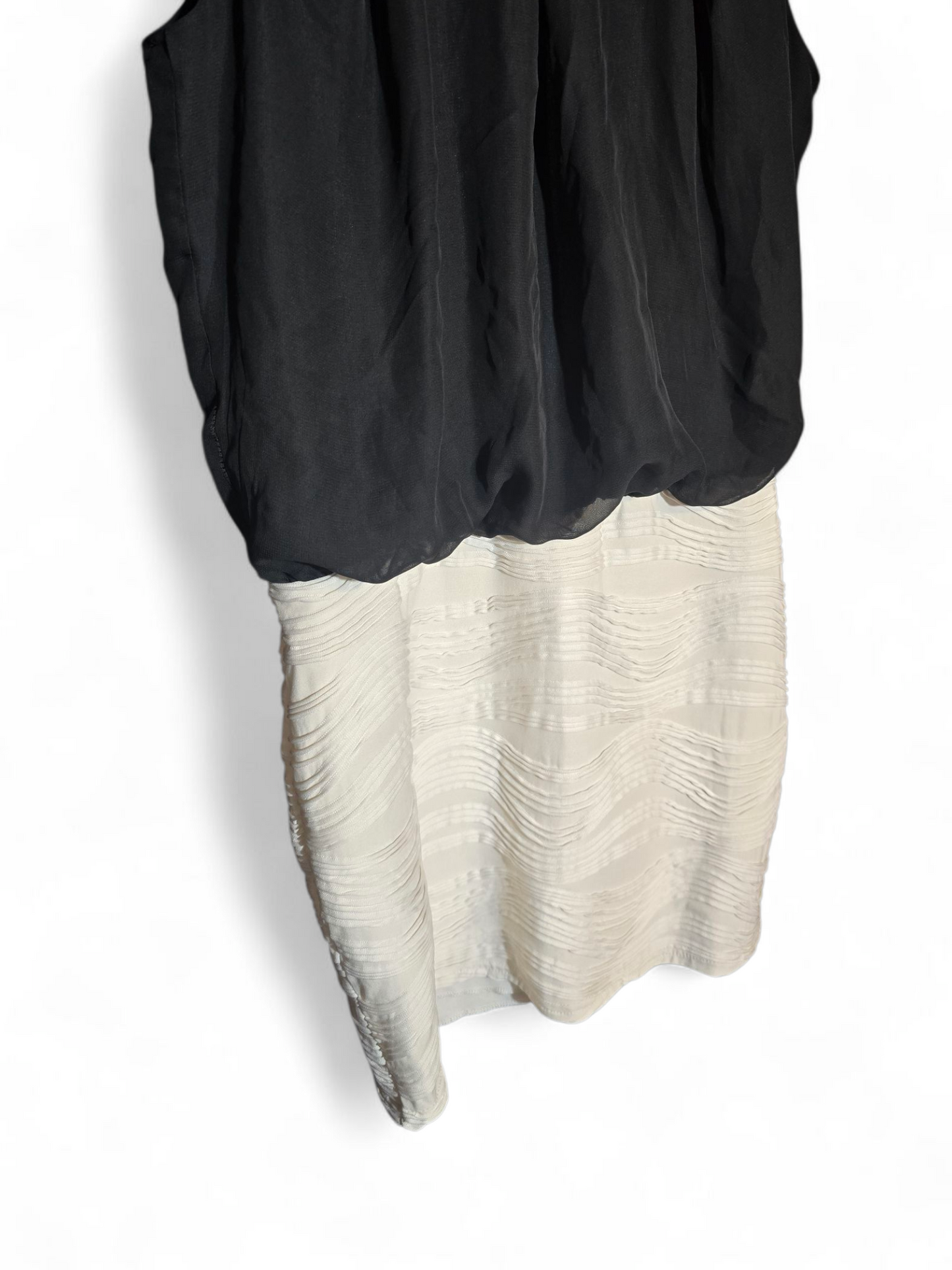 Primark black & white sleeveless bodycon dress size 12