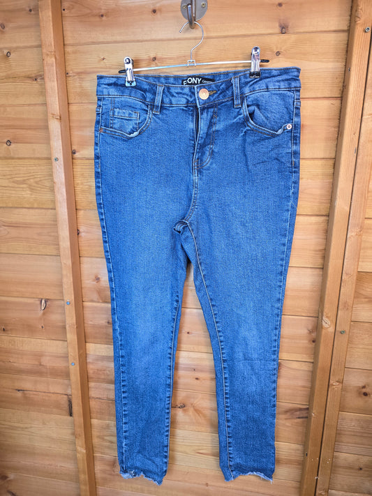 George 'Ebony' High-Waisted Blue Skinny Jeans – Size 12