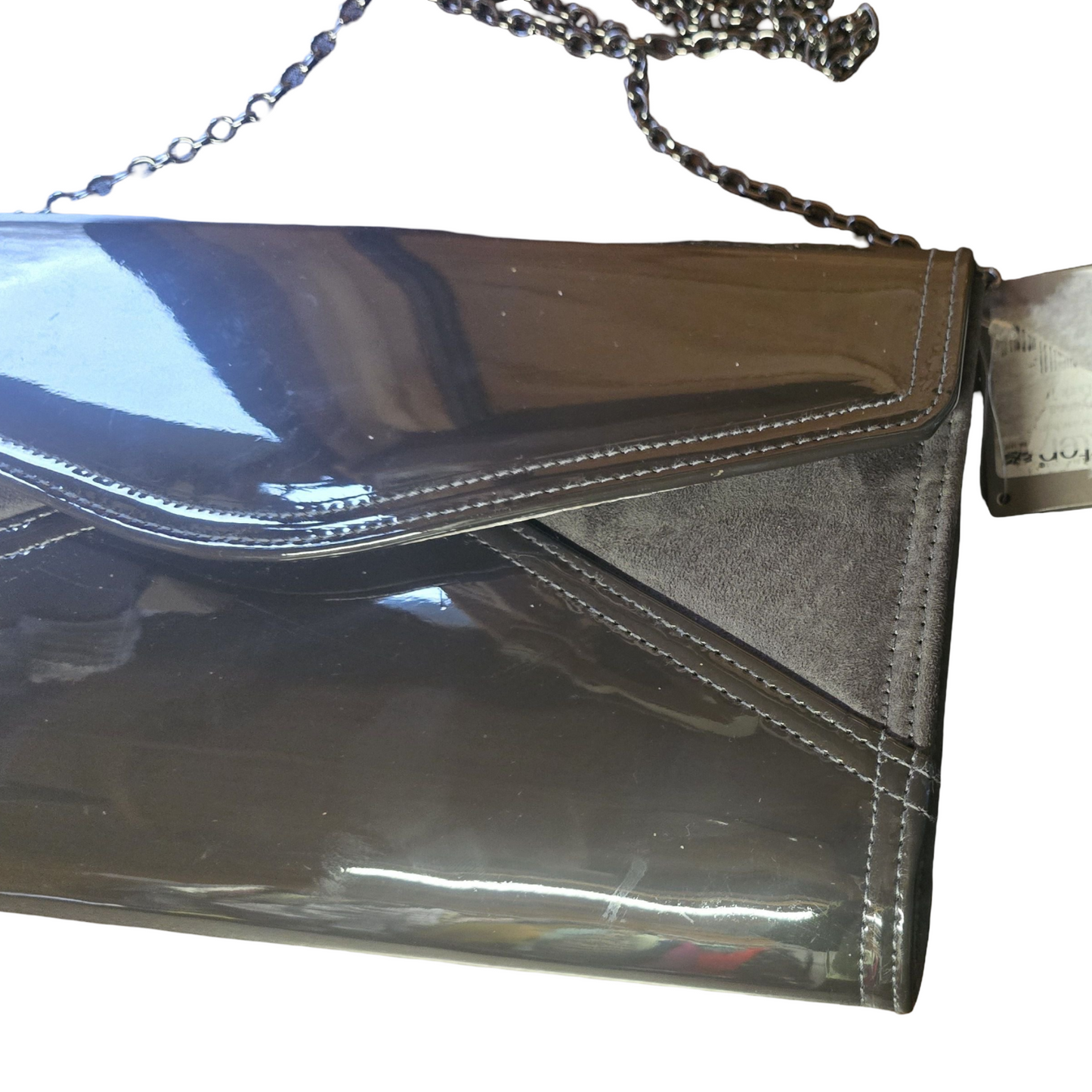 Hotter Grey Patent Clutch Bag with Chain Strap – New with Tags
