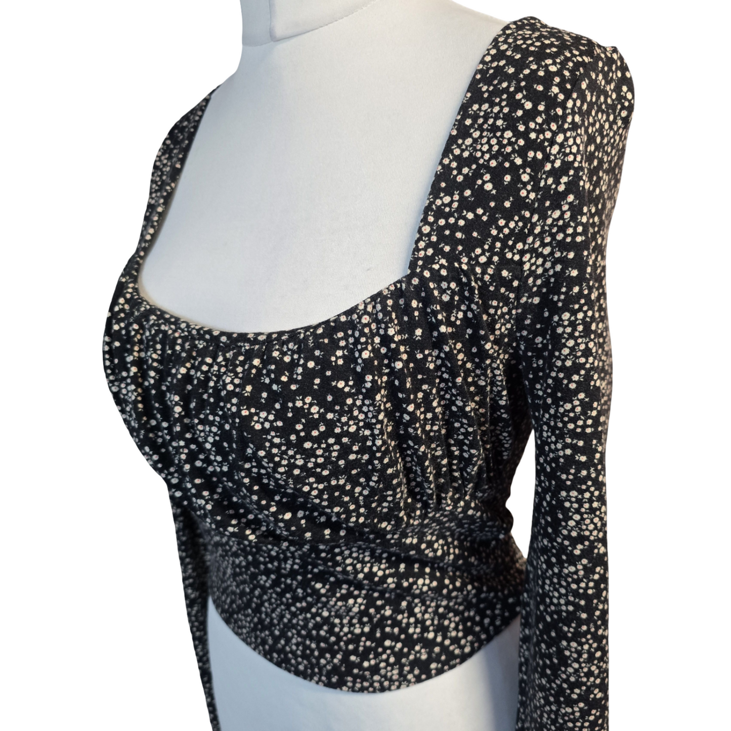 Black Crop Top Size 12 Causal Topshop