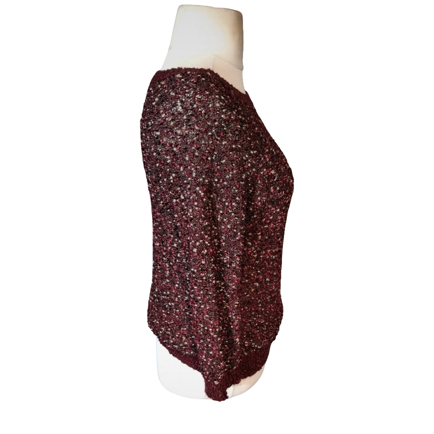 BM Collection Red & Gold Knit Jumper – Size M (Fits size 12/14)