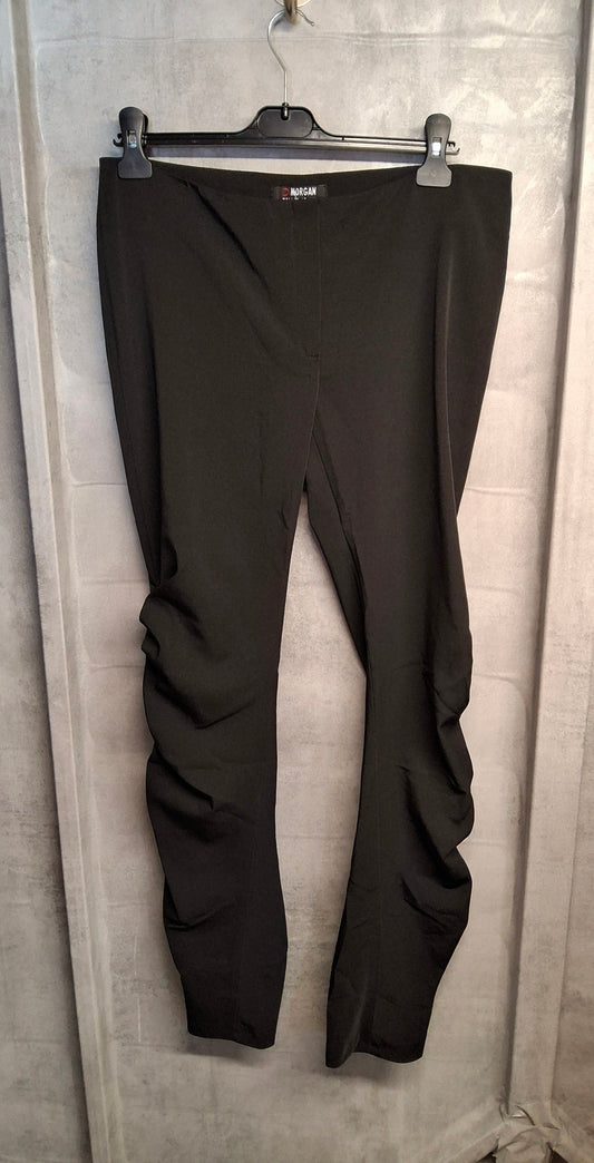 Morgan Y2K Black Bodycon Trousers – High Waist, Zip Detail, Size M