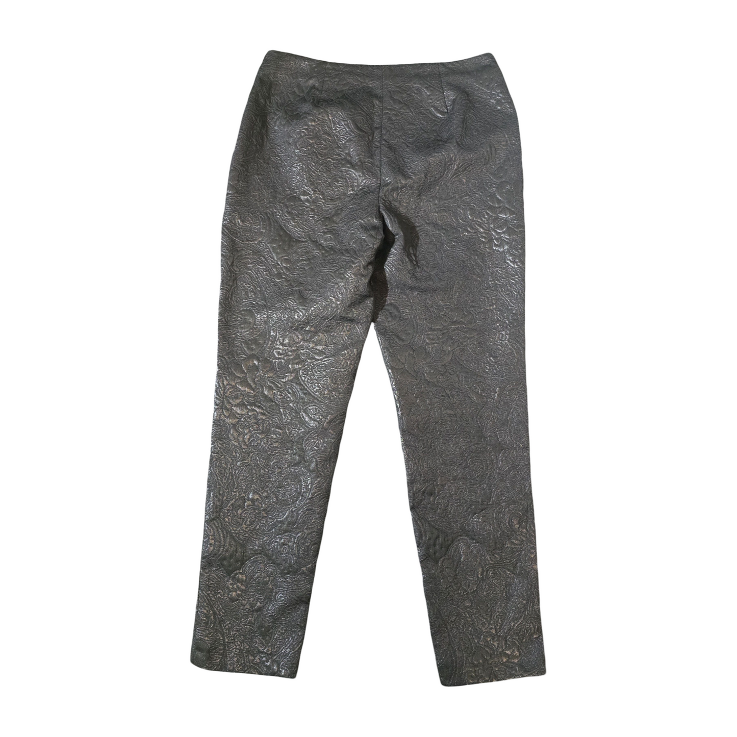 Autograph Black Patterned Slim Leg Trousers – Size 10 – High Waisted Elegance