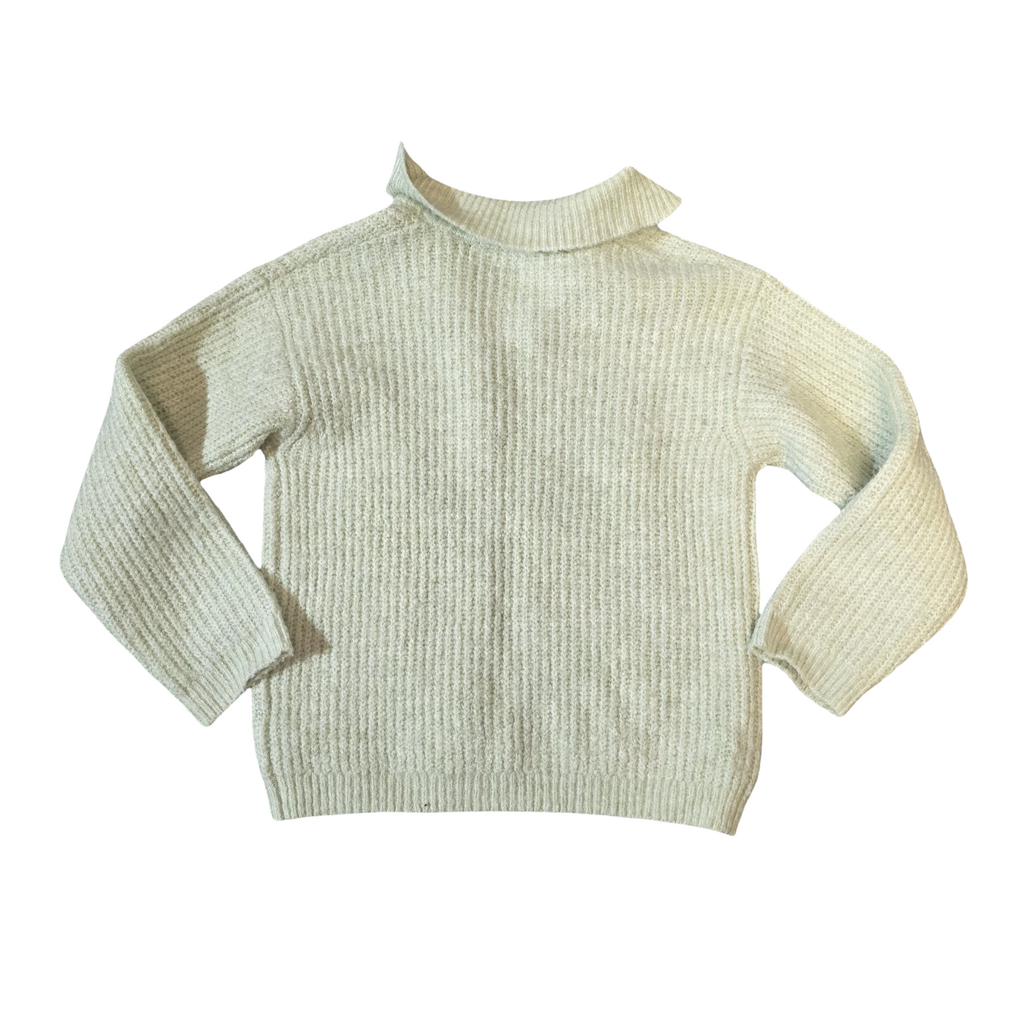 Nutmeg Mint Green Collared Knit Jumper – Girls 7-8yrs – Soft Ribbed Cosy Style