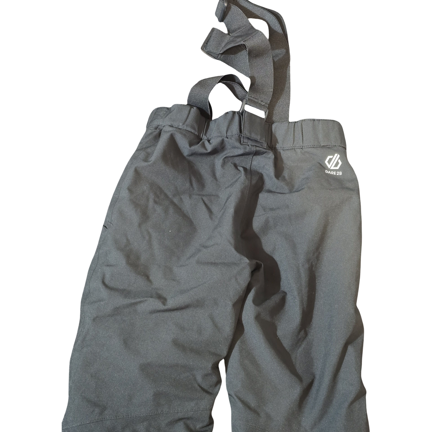 Dare2b Black Waterproof Fleece-Lined Trousers – Removable Braces – Boys 7-8yrs