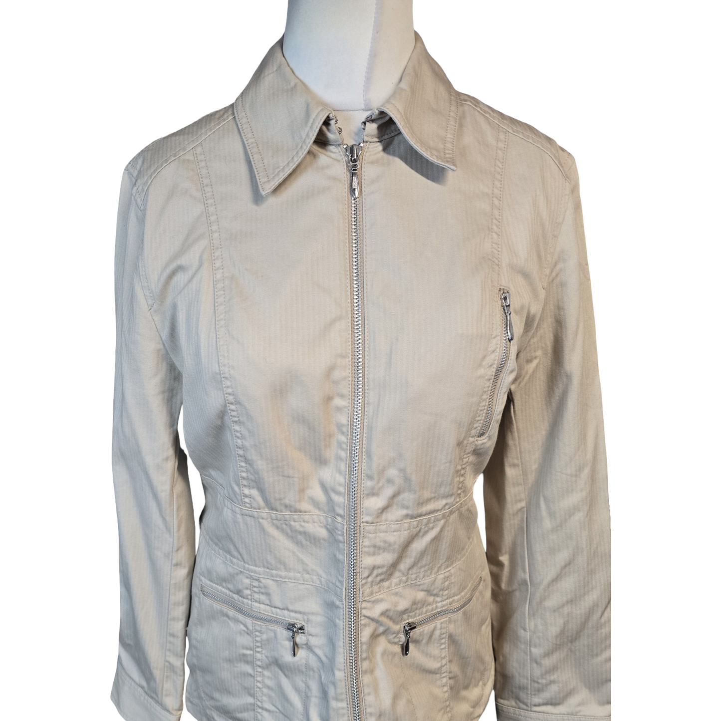 Next Y2K Petite Cream Cotton Jacket – Size 12 – Timeless 2002 Style