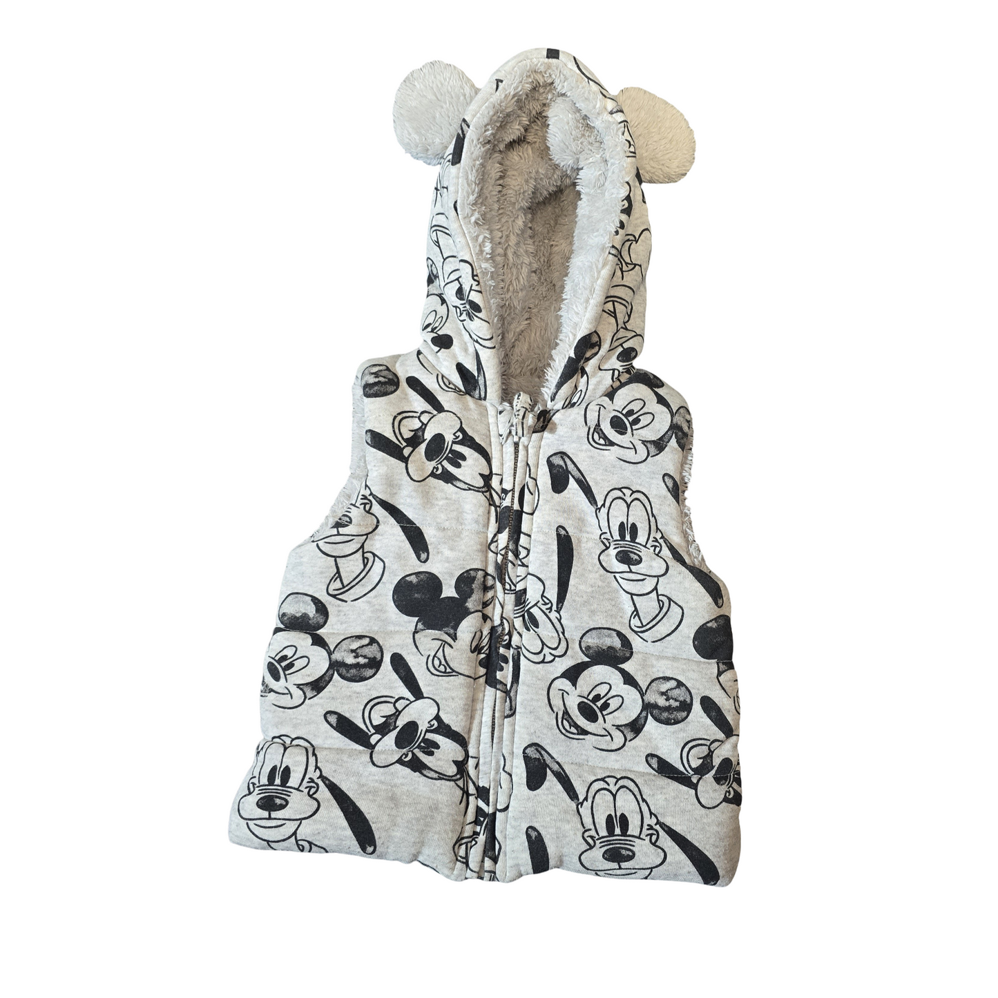 George Disney Mickey Mouse Baby Gilet – Fleecy Hood & Cute Ears – Size 6–9 Months Boys