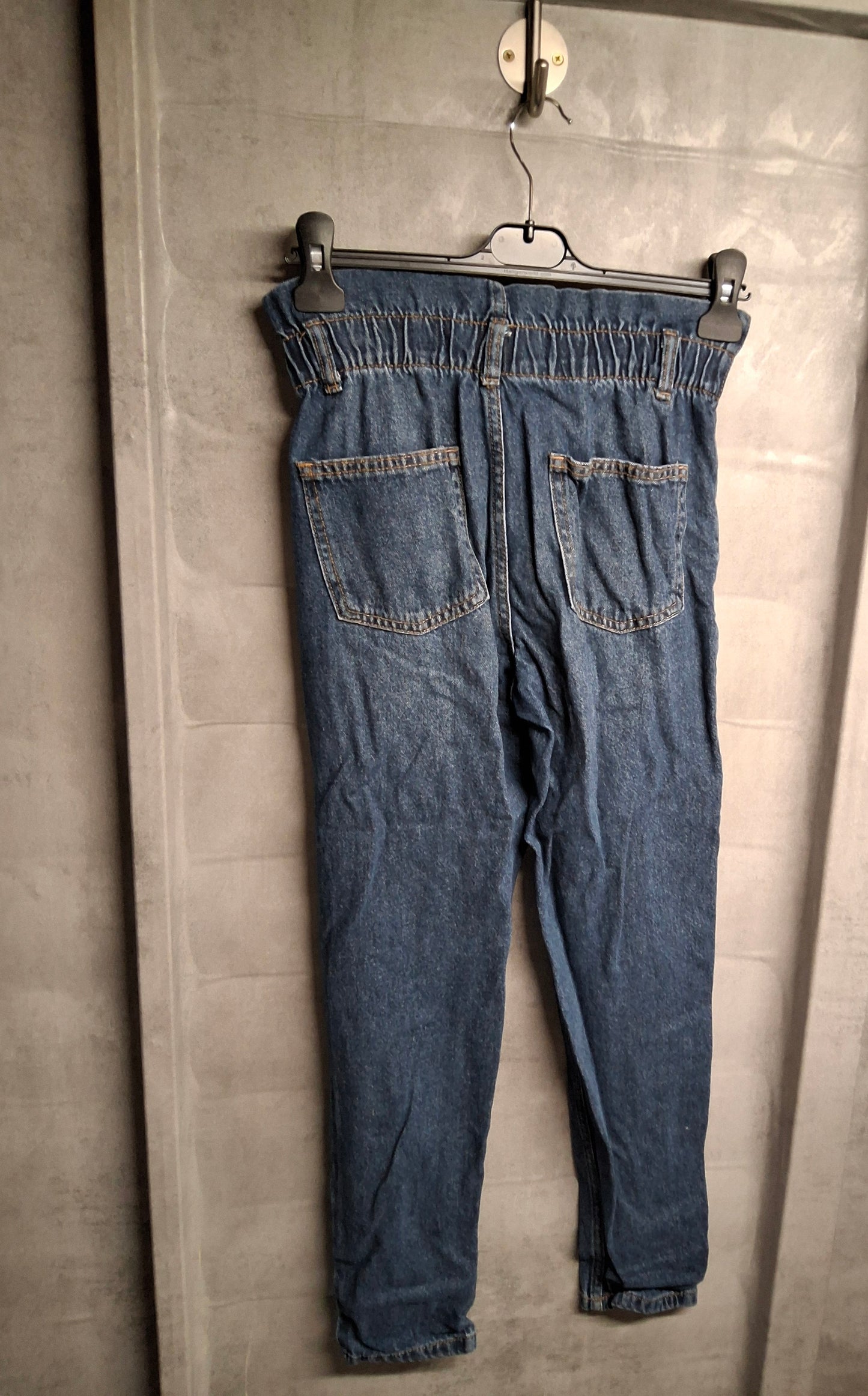 Primark Girls’ Slouchy Denim Jeans – Slim Leg, Frill High Waist – Age 11–12 Years
