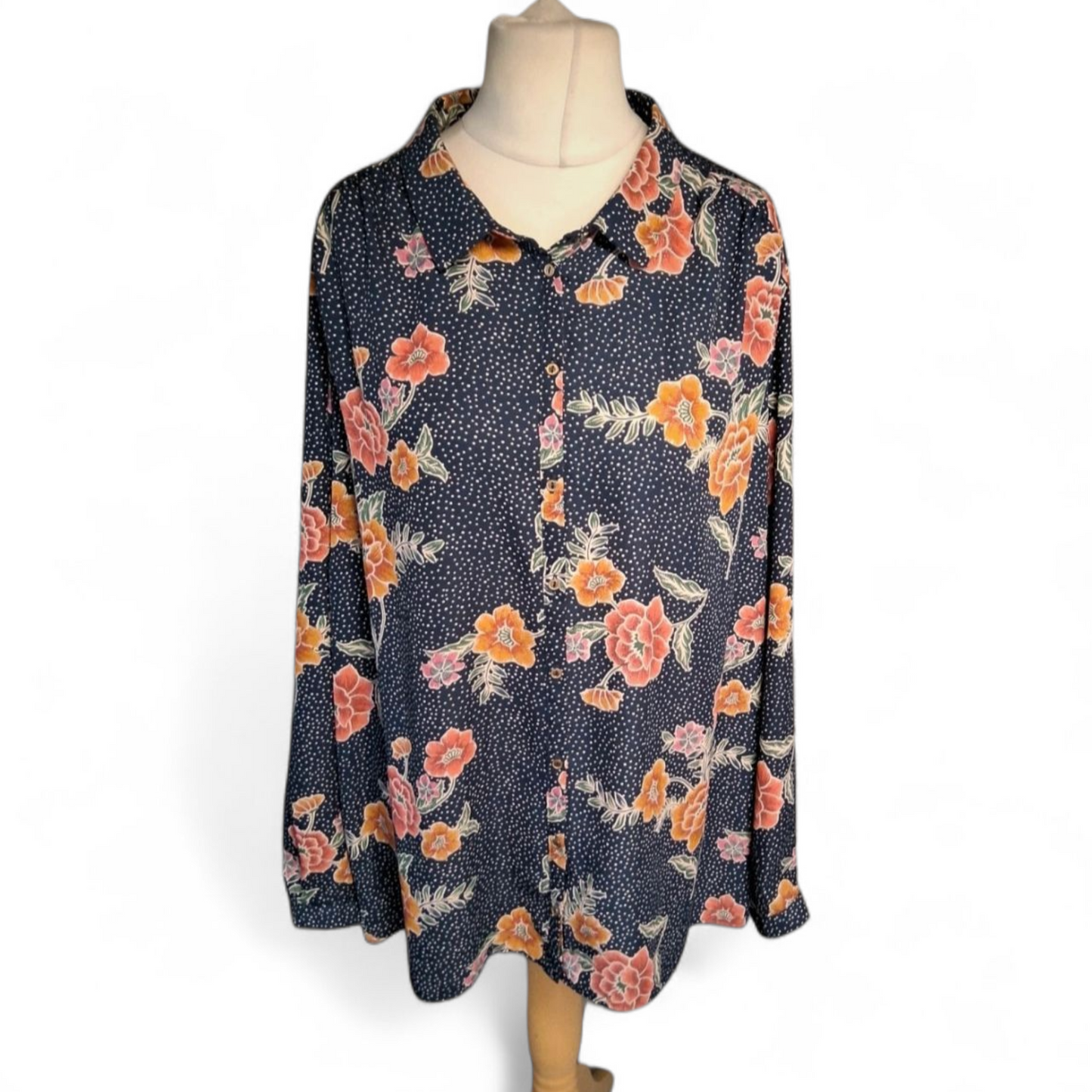 George Navy Multicoloured Floral Blouse – Size 22
