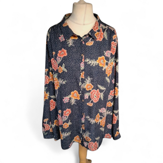 George Navy Multicoloured Floral Blouse – Size 22