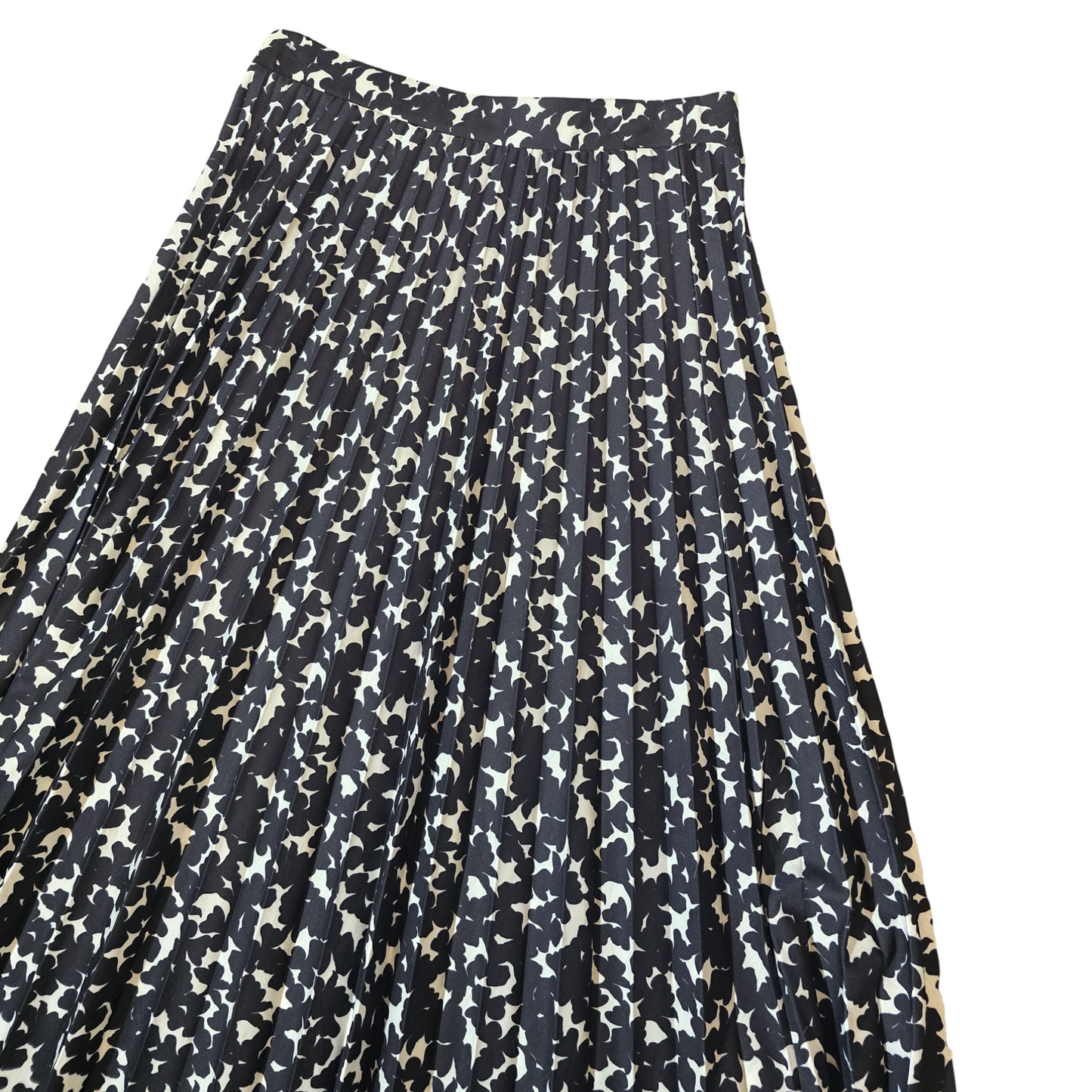 M&S Monochrome Pleated Midi Skirt – Size 10