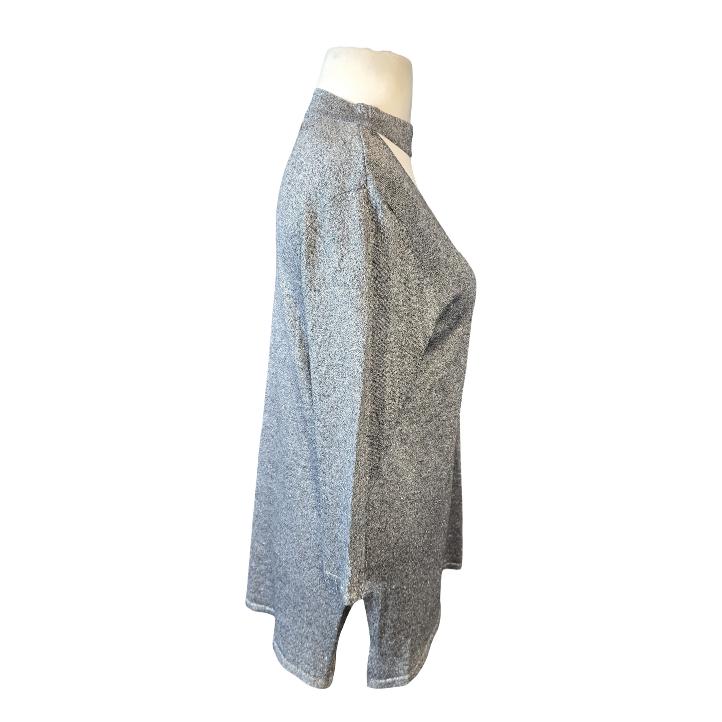 F&F Silver Sparkle Choker Knit – Longer Length – 3/4 Sleeves – Size 16