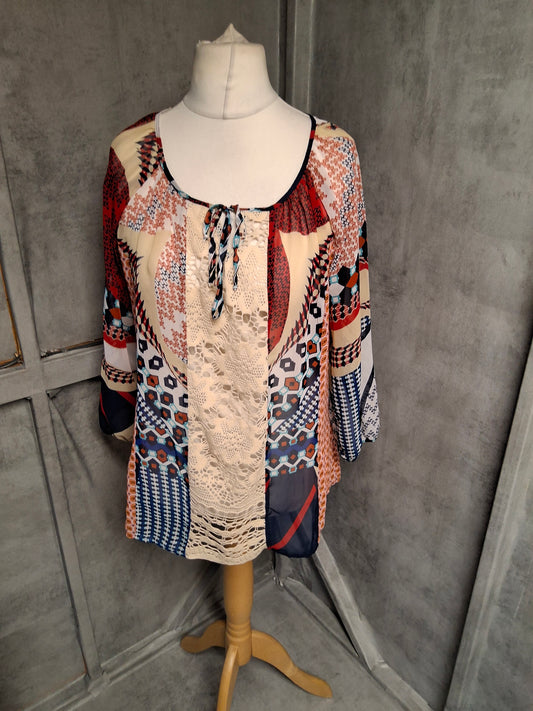 Figueroa & Flower Patchwork Blouse – Size L (UK 12/14)

